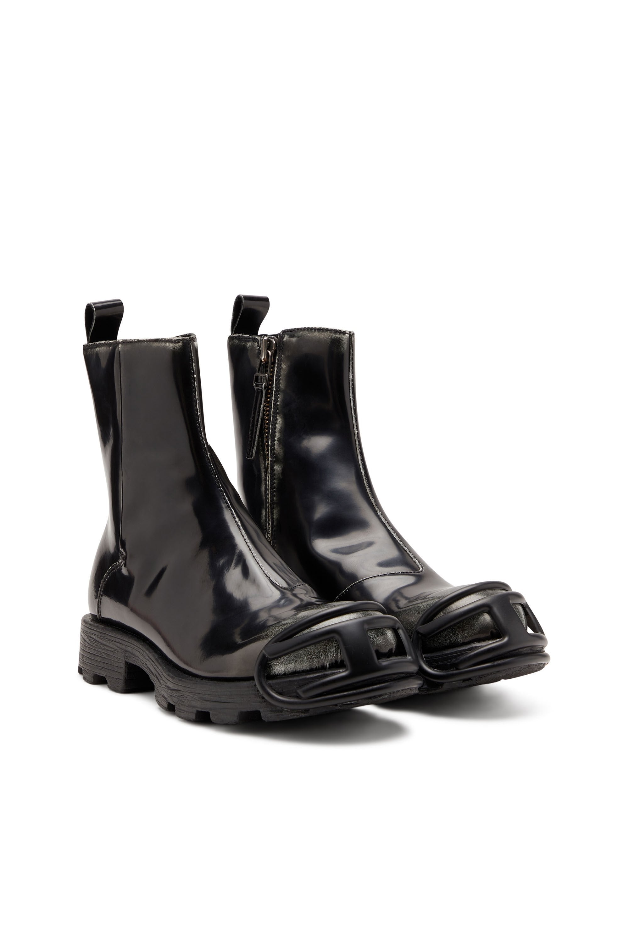 Men's D-Hammer - Leather boots with zipper Black