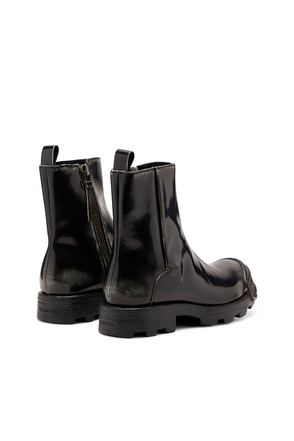 Men's D-Hammer - Leather boots with zipper Black