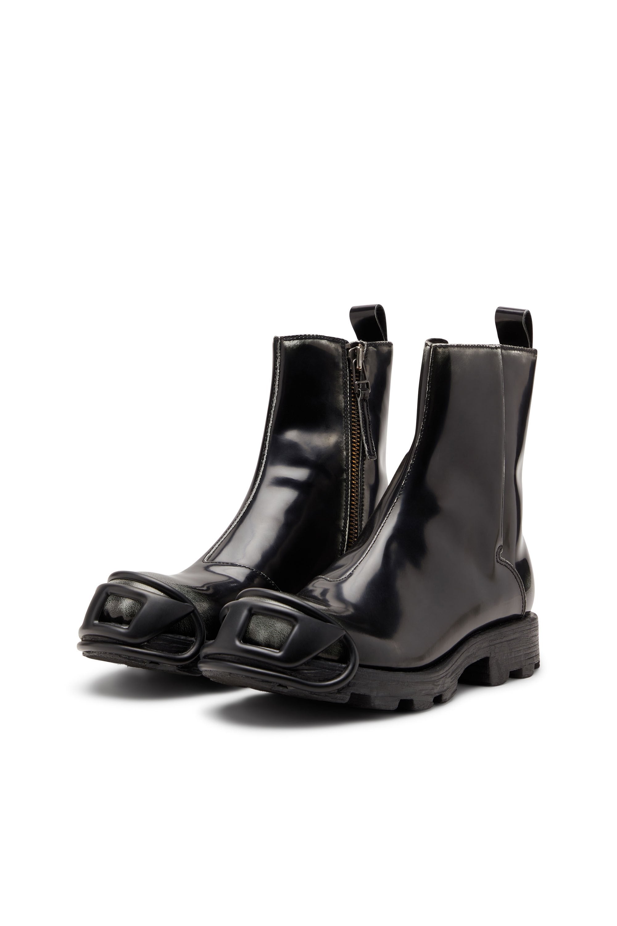 Men's D-Hammer - Leather boots with zipper Black