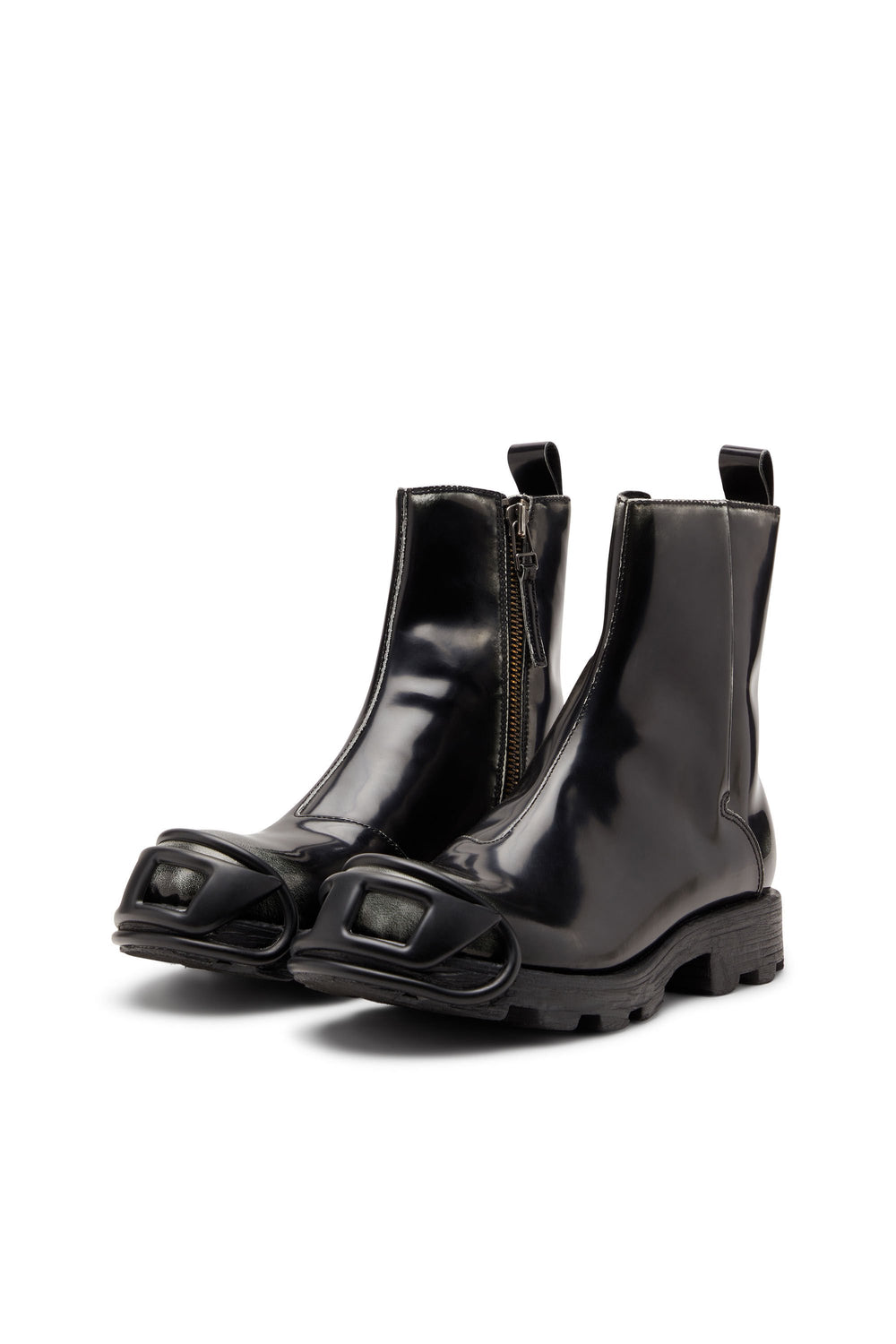 Men's D-Hammer - Leather boots with zipper Black