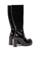 Women's D-Hammer-High-heel boots in brushed leather Black