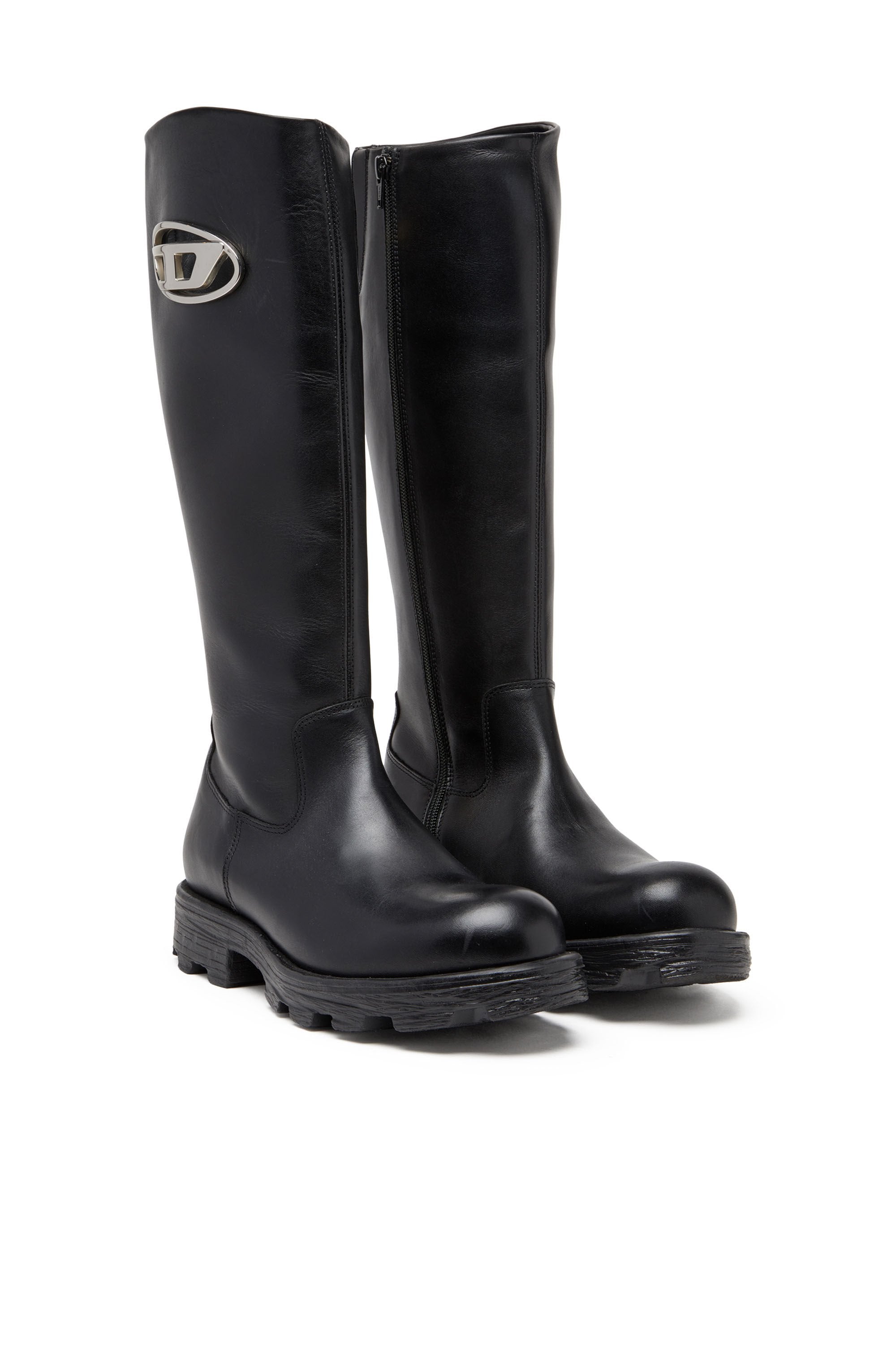 Women's D-Hammer-Leather knee-high boots Black