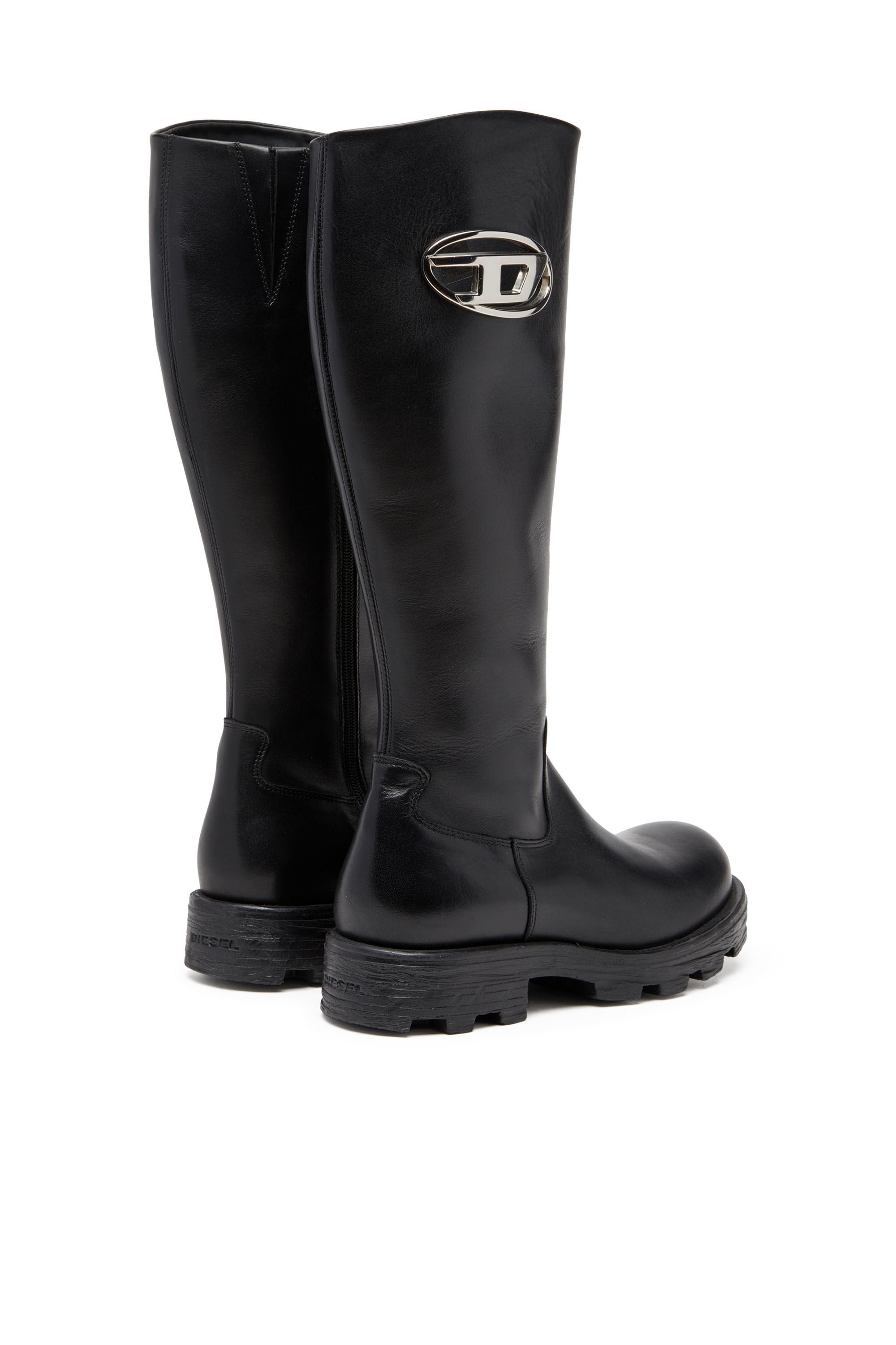 Women's D-Hammer-Leather knee-high boots Black