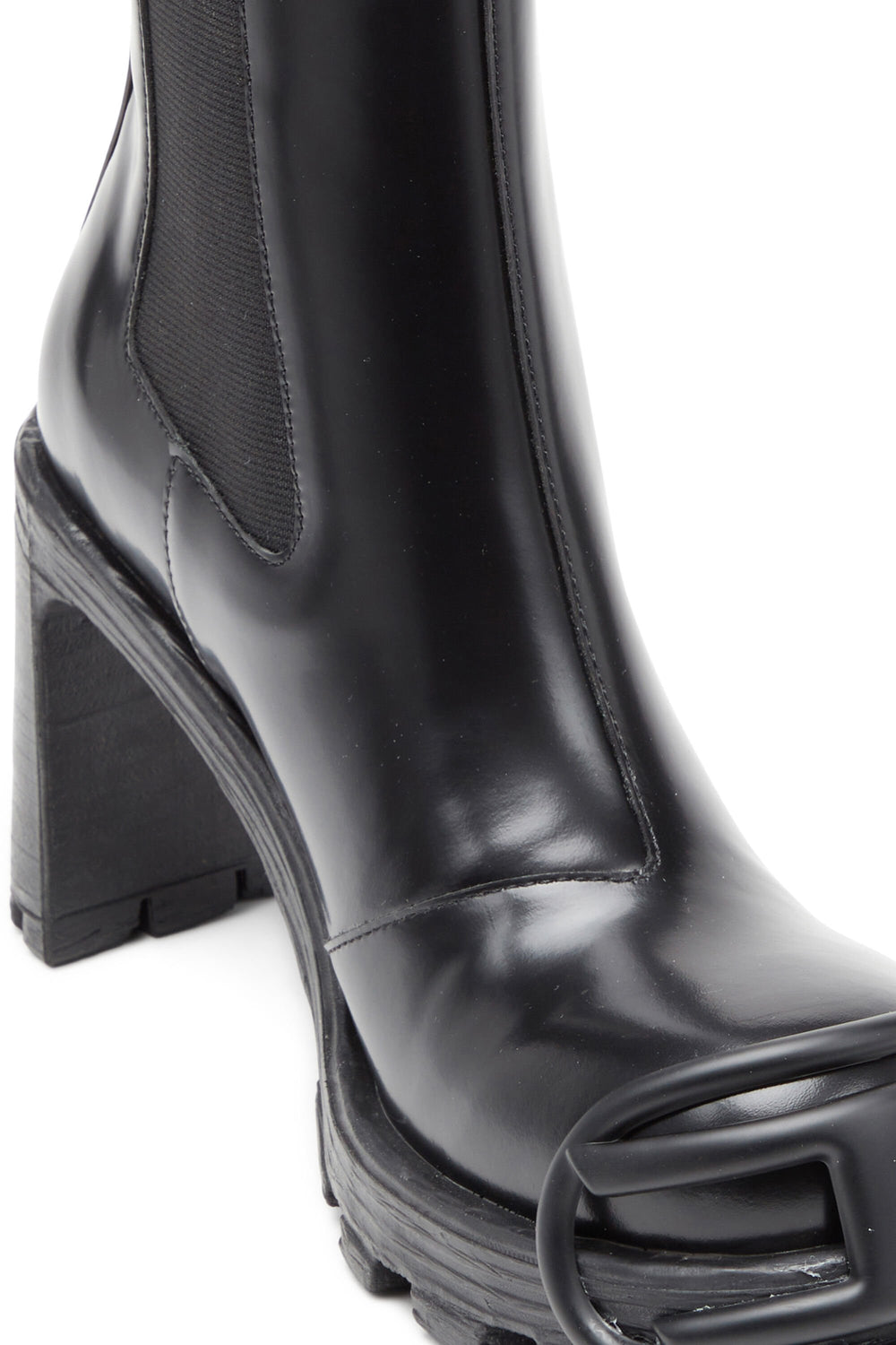 Women's D-Hammer-High-heel boots with Oval D plaque Black