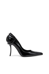 Women's D-Ten&Half-Glossy pumps with curved heel Black
