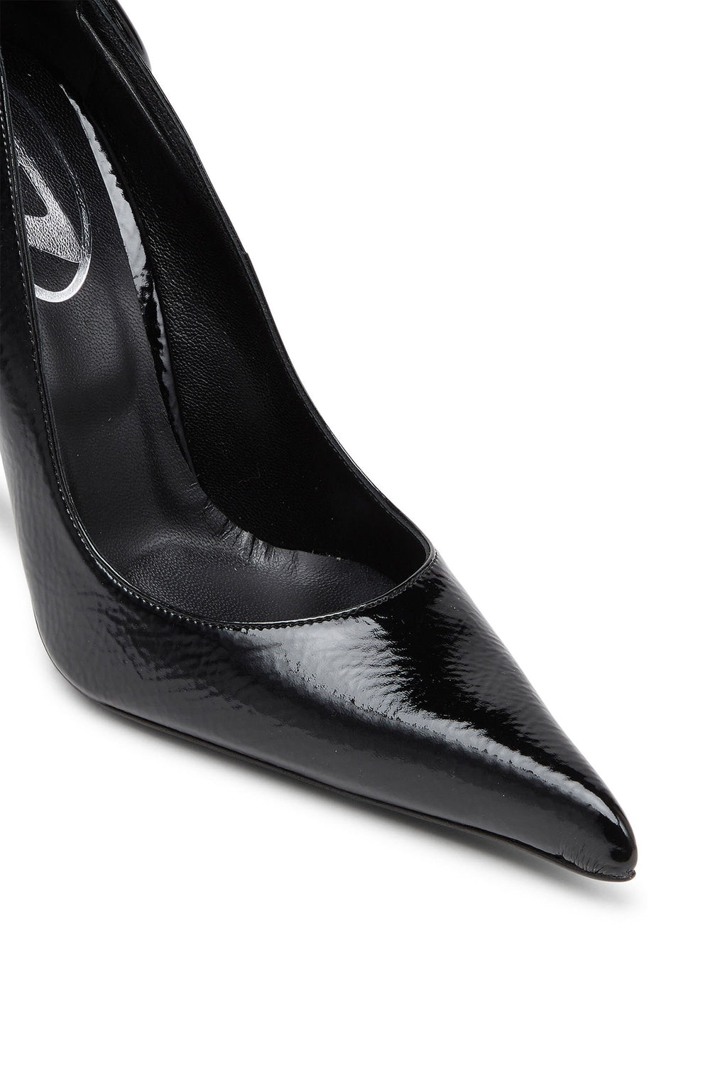Women's D-Ten&Half-Glossy pumps with curved heel Black