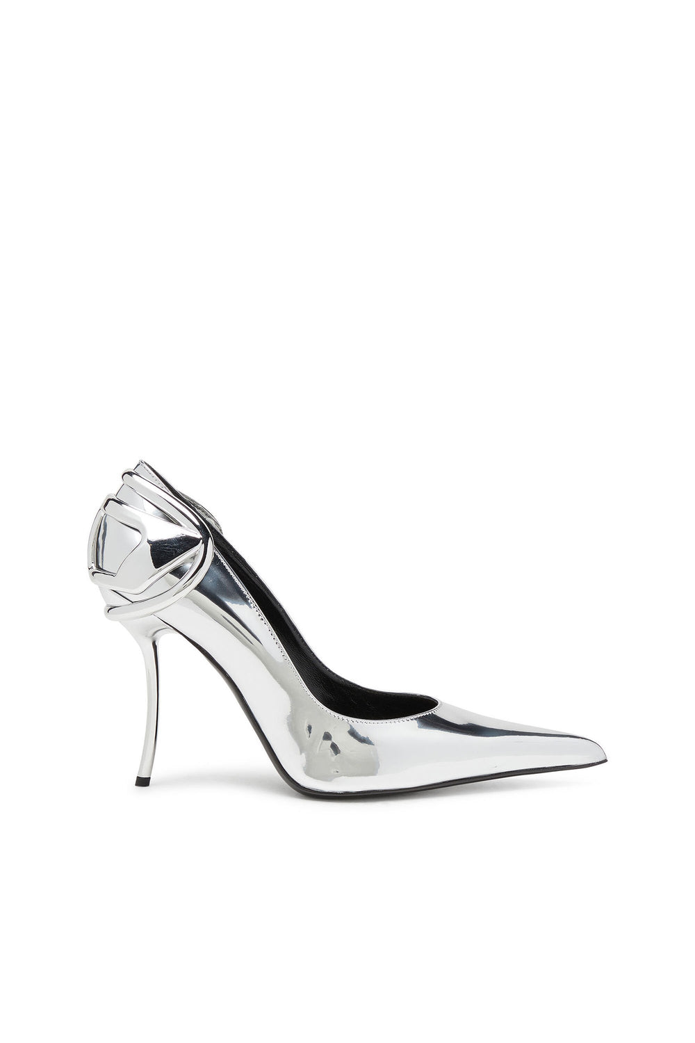 Women's D-Ten&Half-Metallic pumps with curved heel Silver