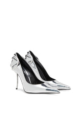 Women's D-Ten&Half-Metallic pumps with curved heel Silver