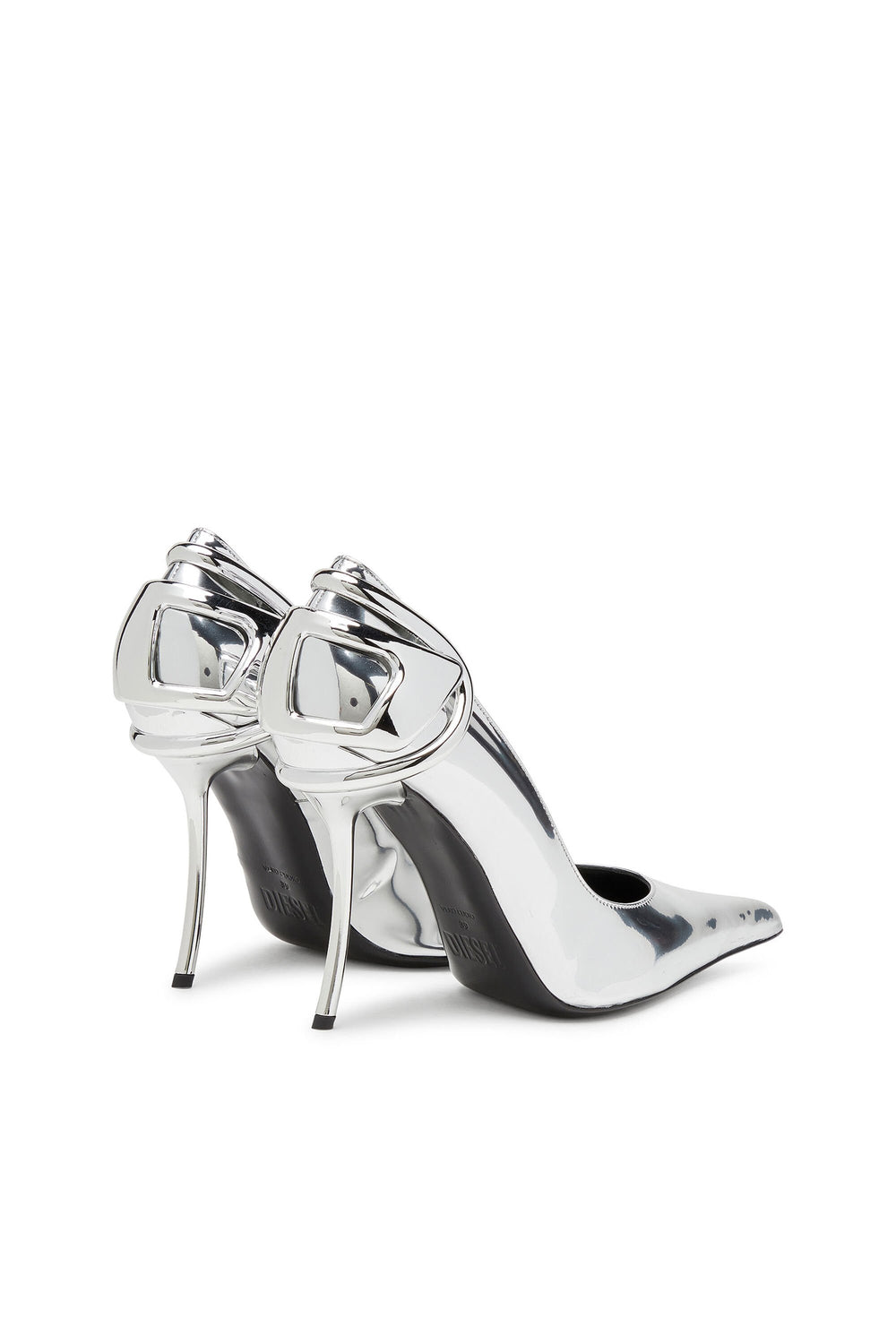 Women's D-Ten&Half-Metallic pumps with curved heel Silver