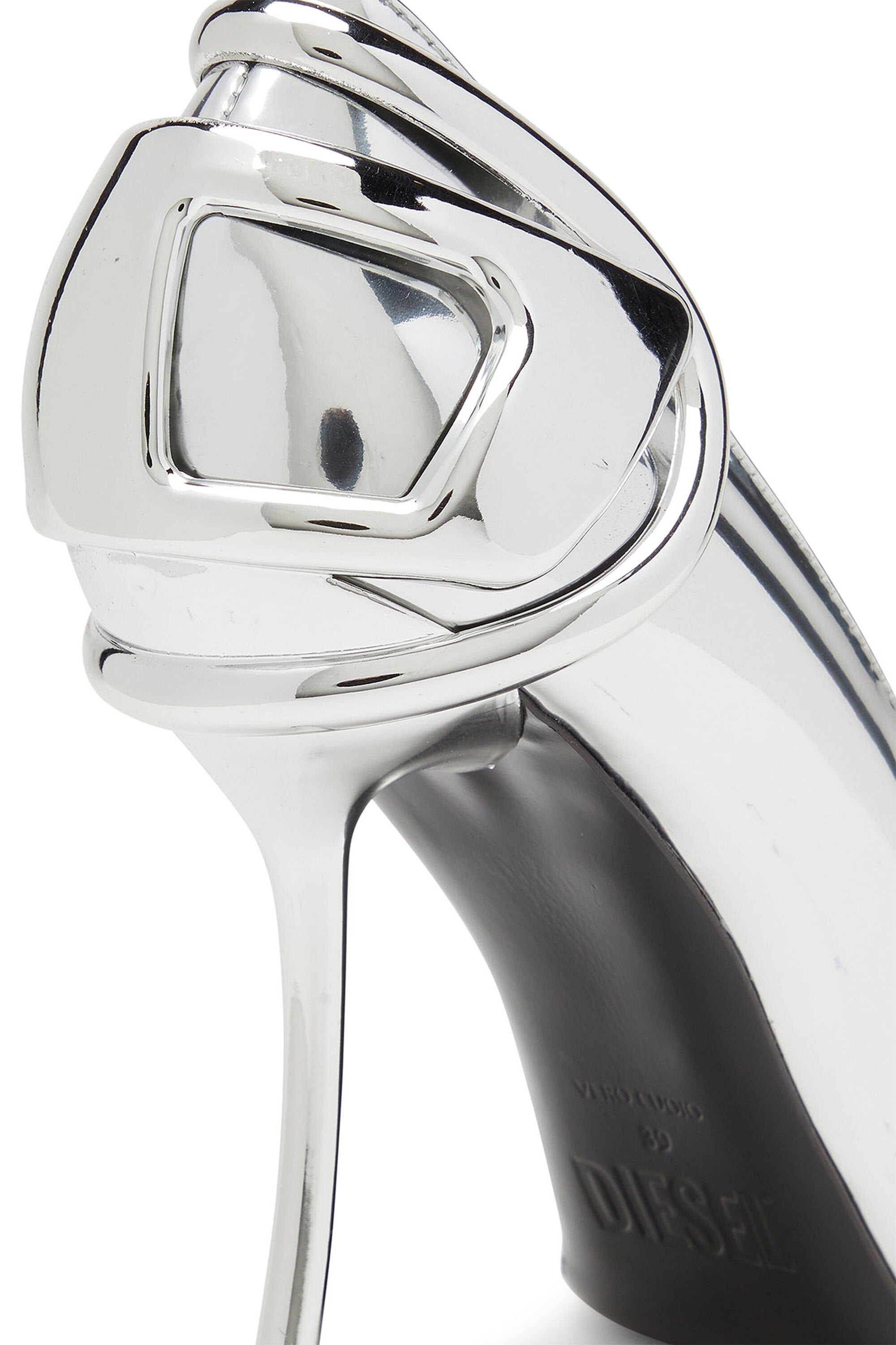 Women's D-Ten&Half-Metallic pumps with curved heel Silver