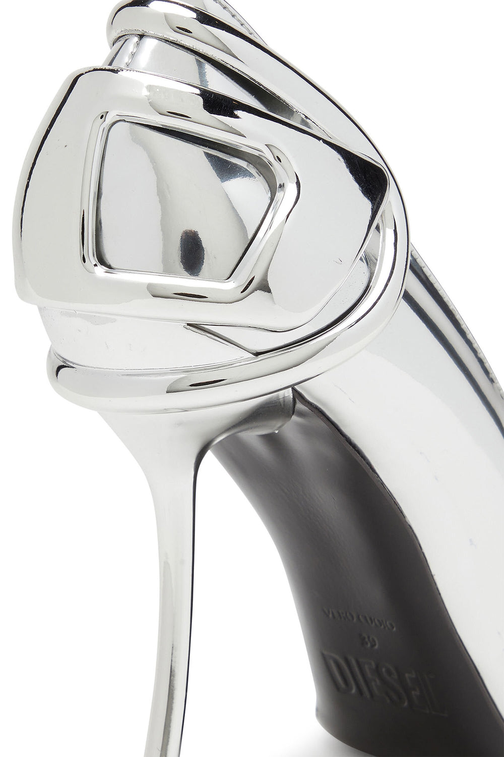 Women's D-Ten&Half-Metallic pumps with curved heel Silver