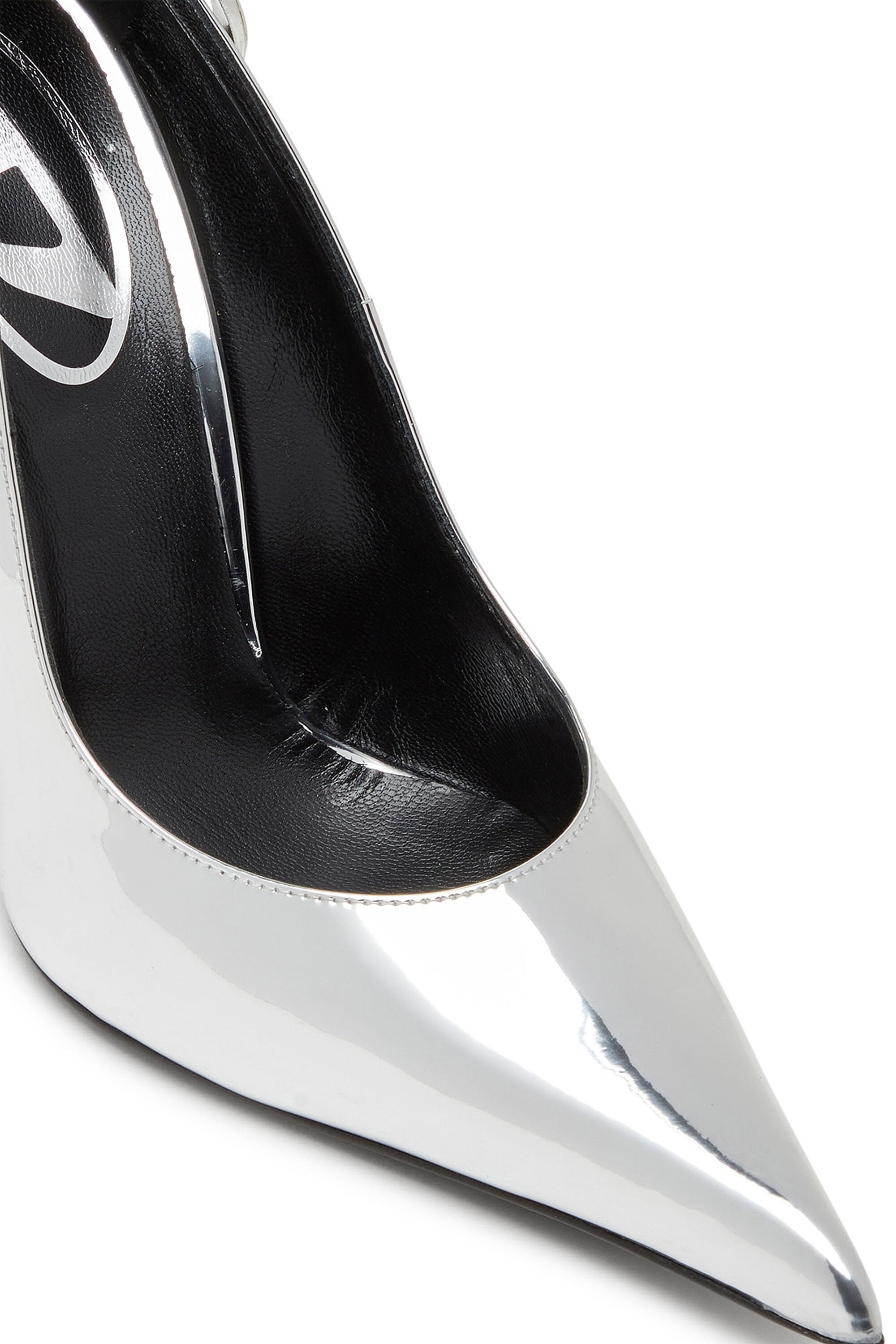Women's D-Ten&Half-Metallic pumps with curved heel Silver
