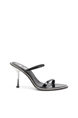 Women's D-Havanna-Strappy patent mules with crystals Black