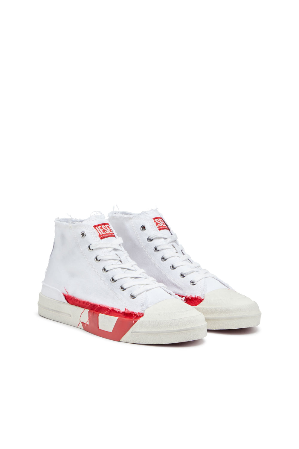 Men's S-D-Verse-Dirty-effect high-top canvas sneakers Multicolor