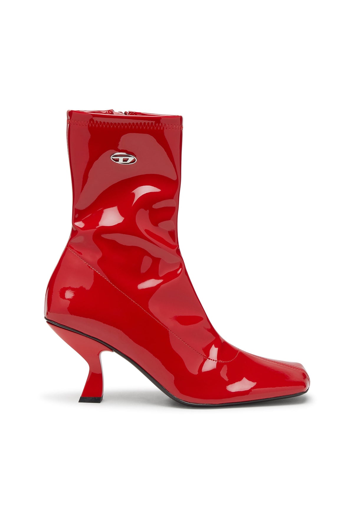 Women's D-Amber-Ankle boots in patent stretch PU Red