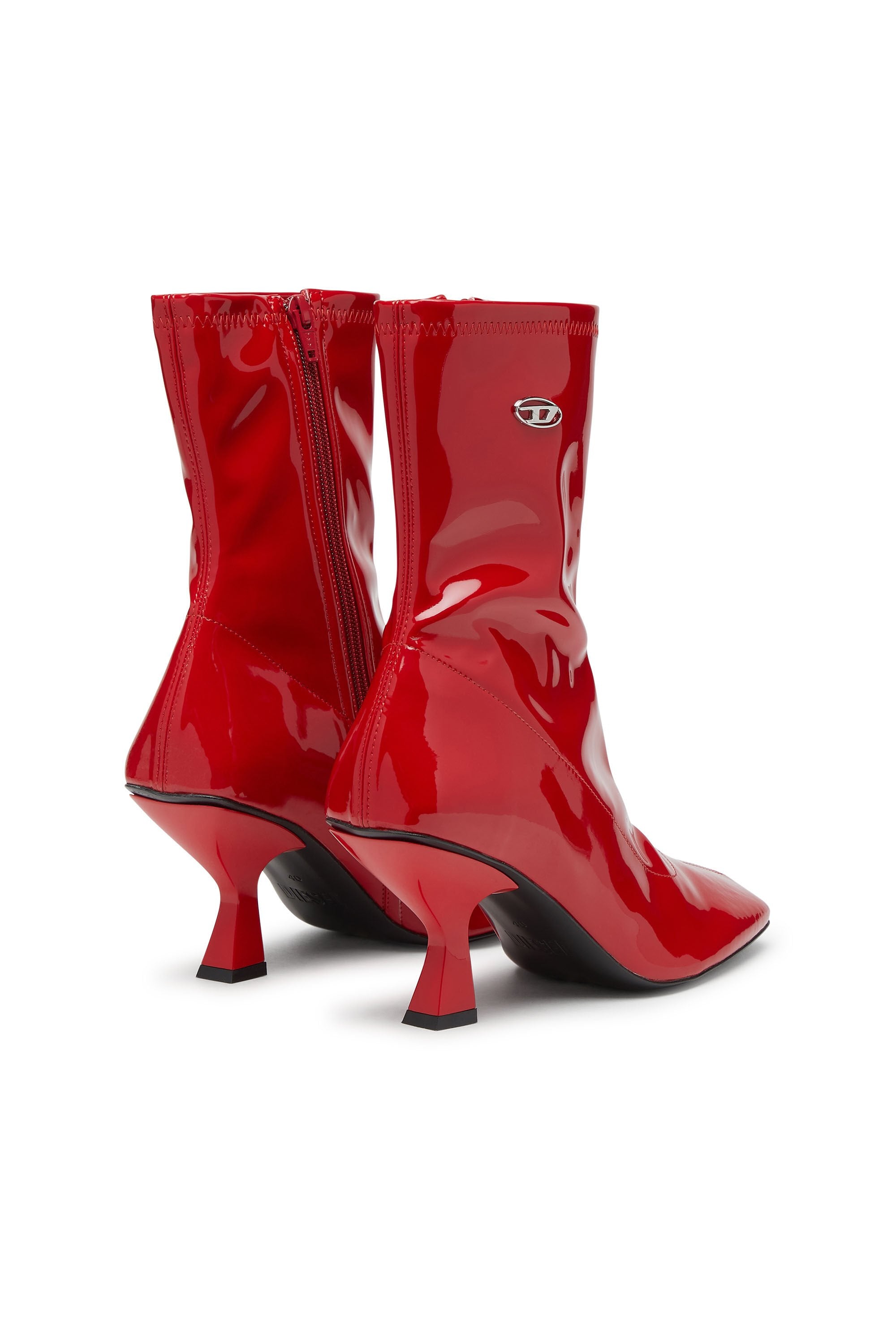Women's D-Amber-Ankle boots in patent stretch PU Red
