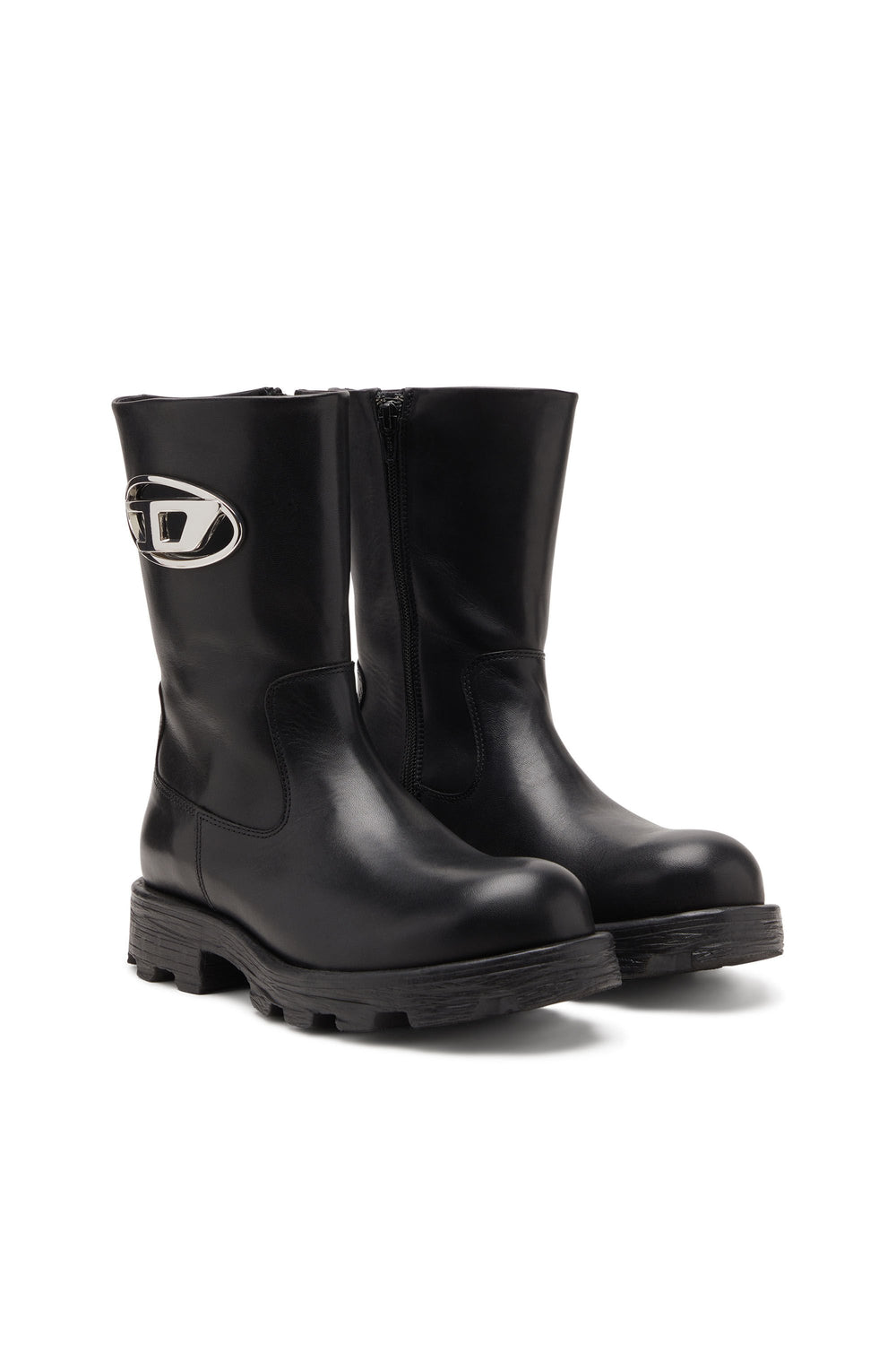 Women's D-Hammer-Biker boots in shiny leather Black
