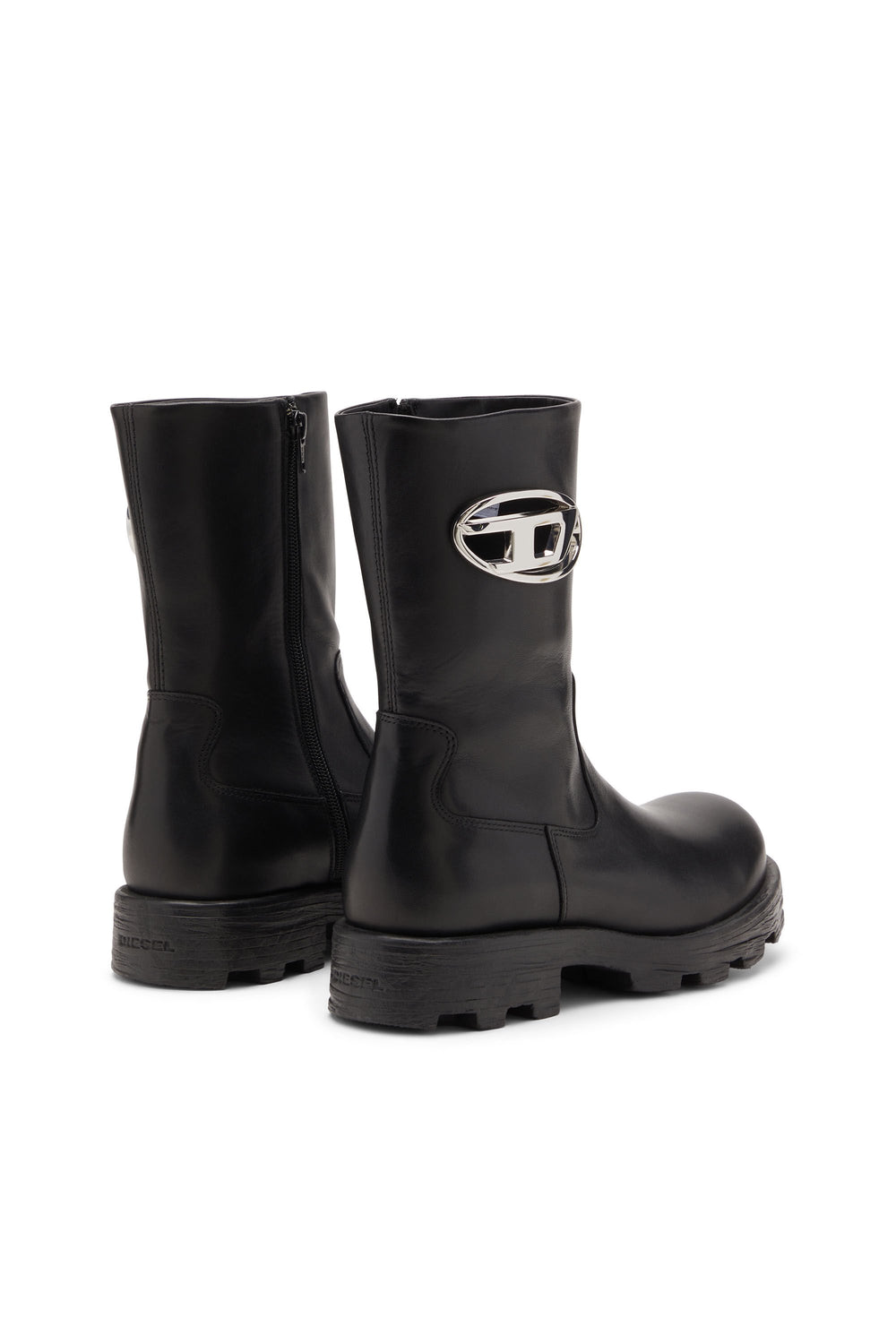 Women's D-Hammer-Biker boots in shiny leather Black
