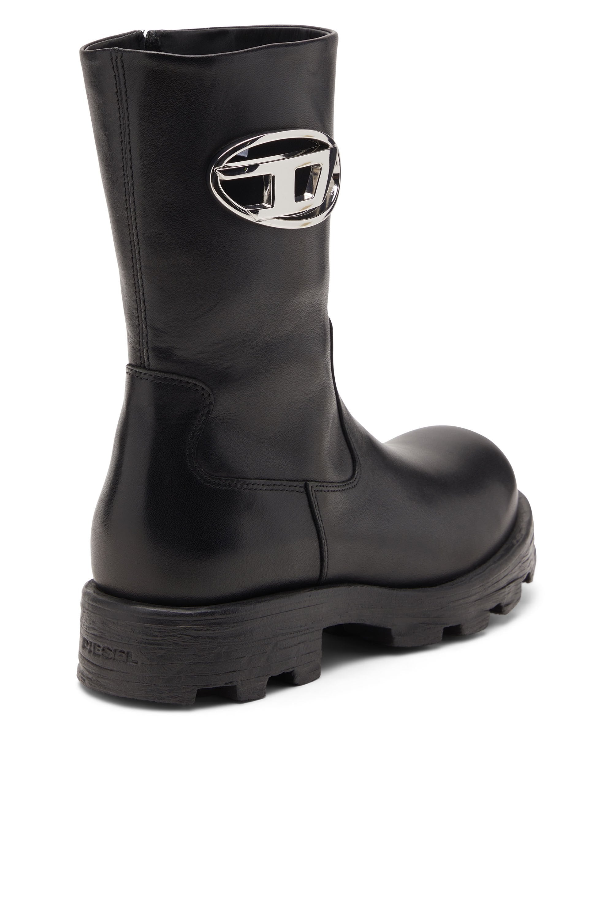 Women's D-Hammer-Biker boots in shiny leather Black