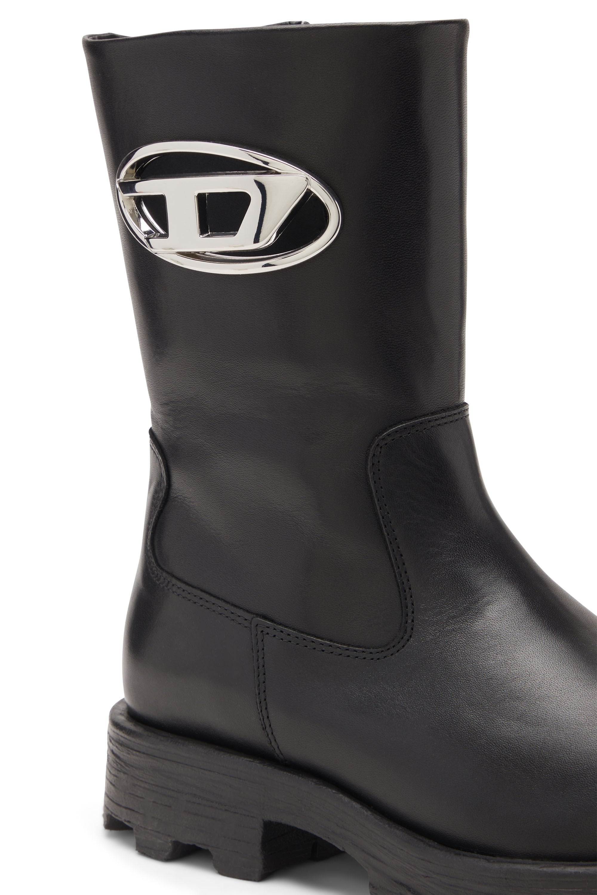 Women's D-Hammer-Biker boots in shiny leather Black