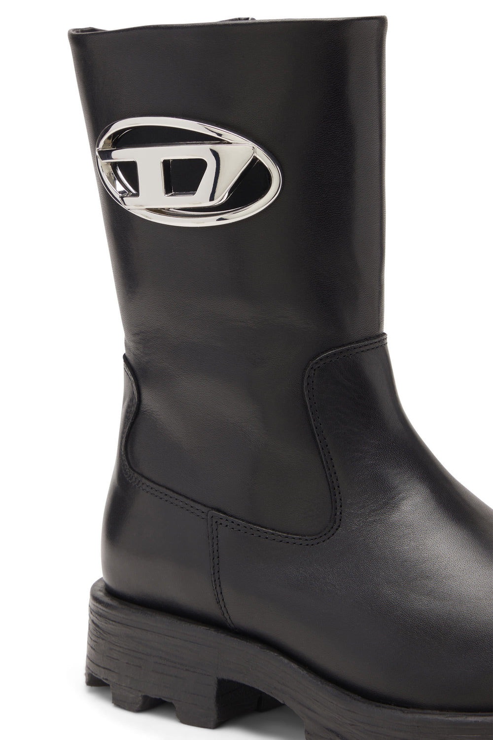 Women's D-Hammer-Biker boots in shiny leather Black