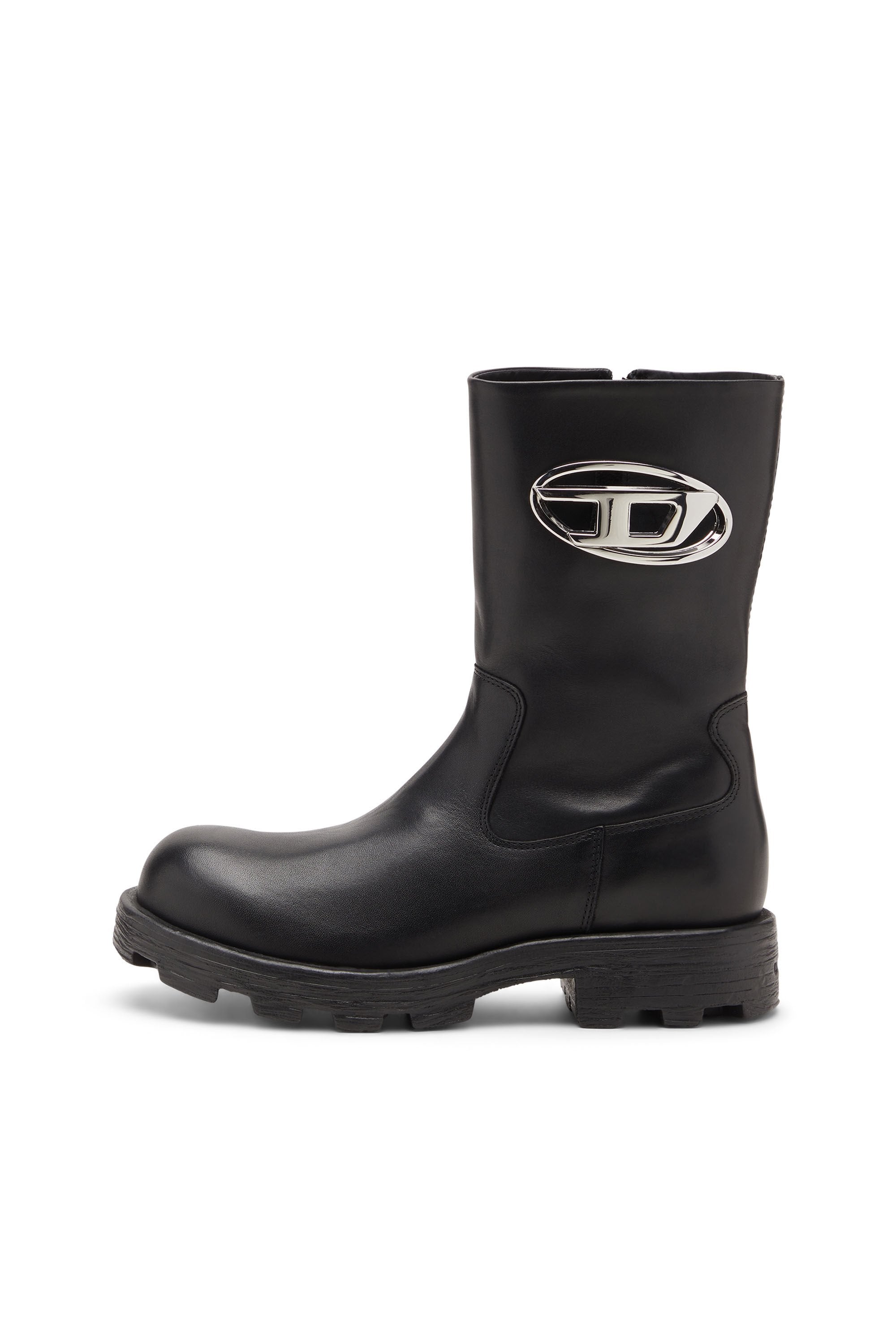 Women's D-Hammer-Biker boots in shiny leather Black