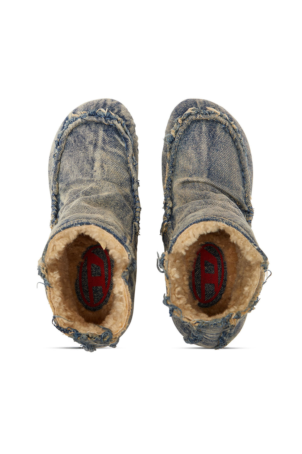 Women's D-Woodstock - Denim boots with heel Blue