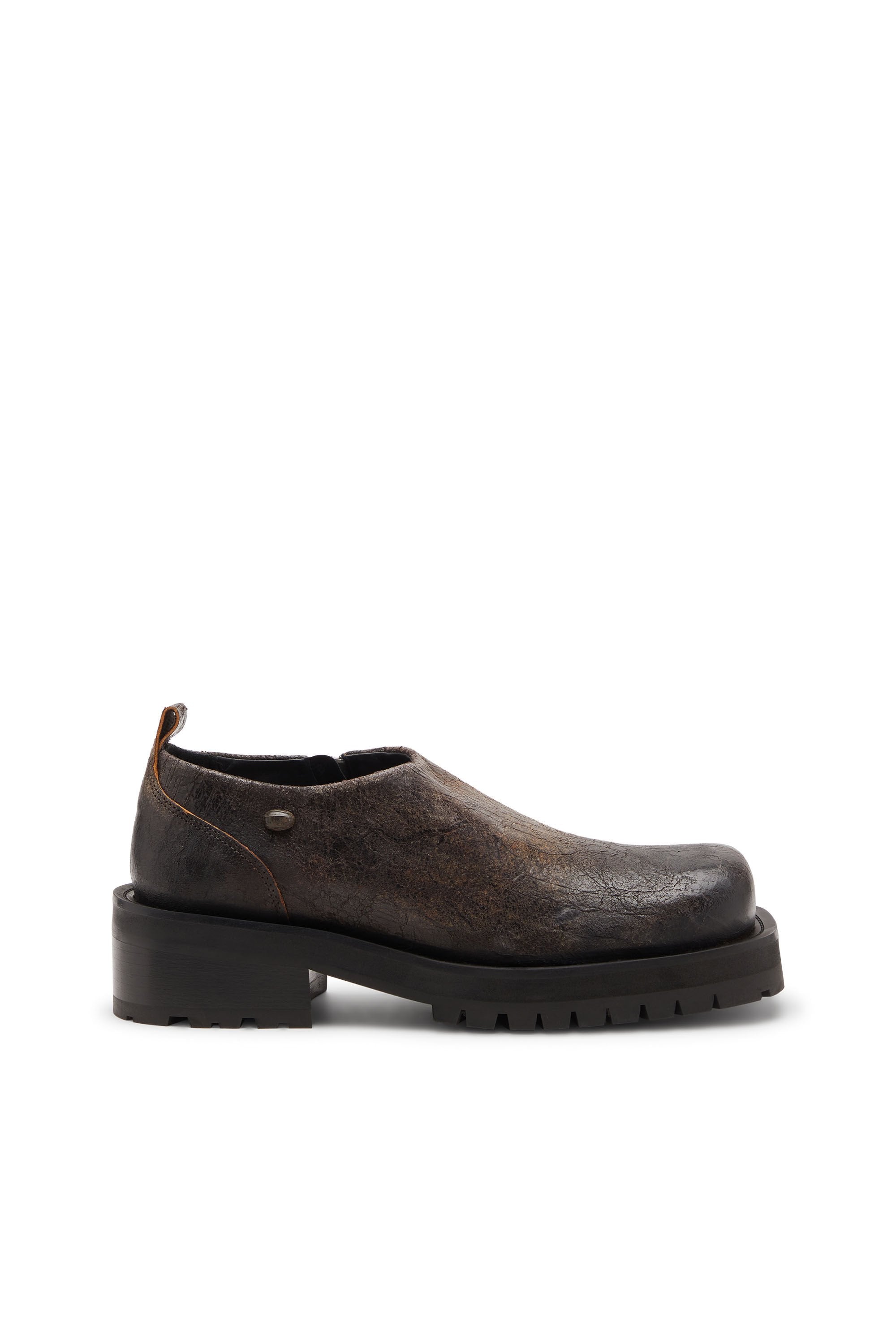 Men's D-Texan-Zipped shoes in distressed crackled suede Brown