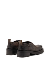 Men's D-Texan-Zipped shoes in distressed crackled suede Brown