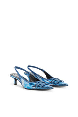 Women's D-Venus-Two-tone metallic slingback pumps Blue