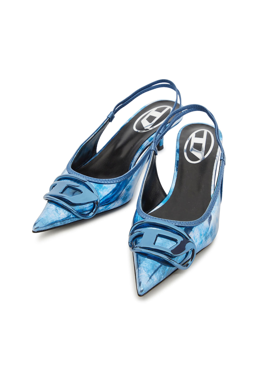 Women's D-Venus-Two-tone metallic slingback pumps Blue