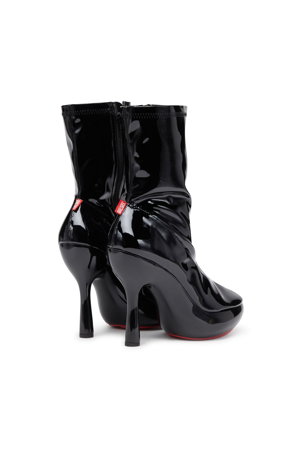 Women's D-Lake-Platform ankle boots in patent stretch PU Black