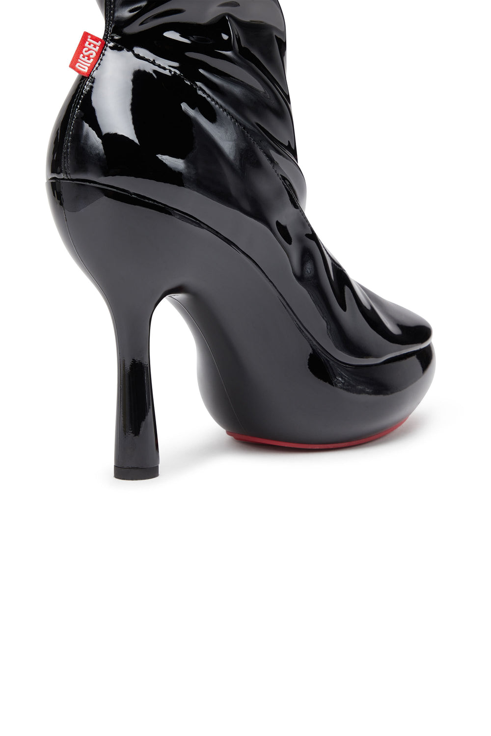 Women's D-Lake-Platform ankle boots in patent stretch PU Black