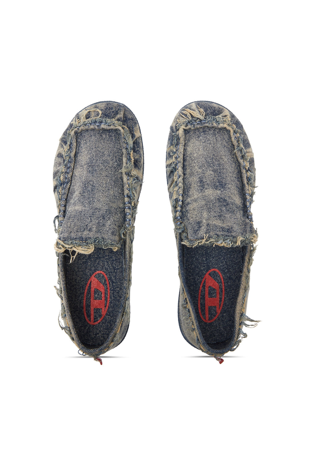Men's D-Shock-Distressed denim loafers Blue