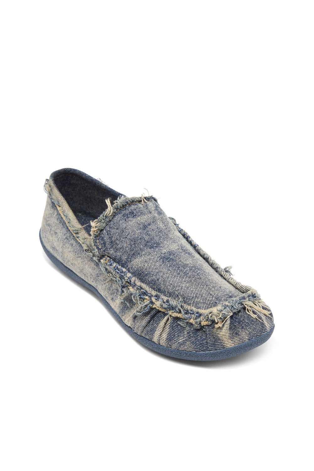 Men's D-Shock-Distressed denim loafers Blue