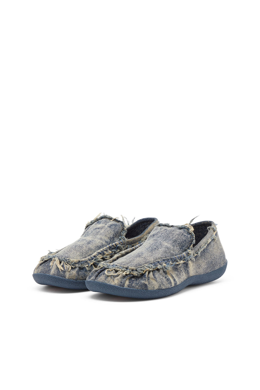 Men's D-Shock-Distressed denim loafers Blue