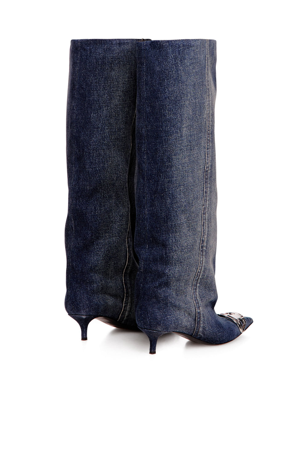 Women's D-Venus-Slouchy knee-high boot in denim Blue