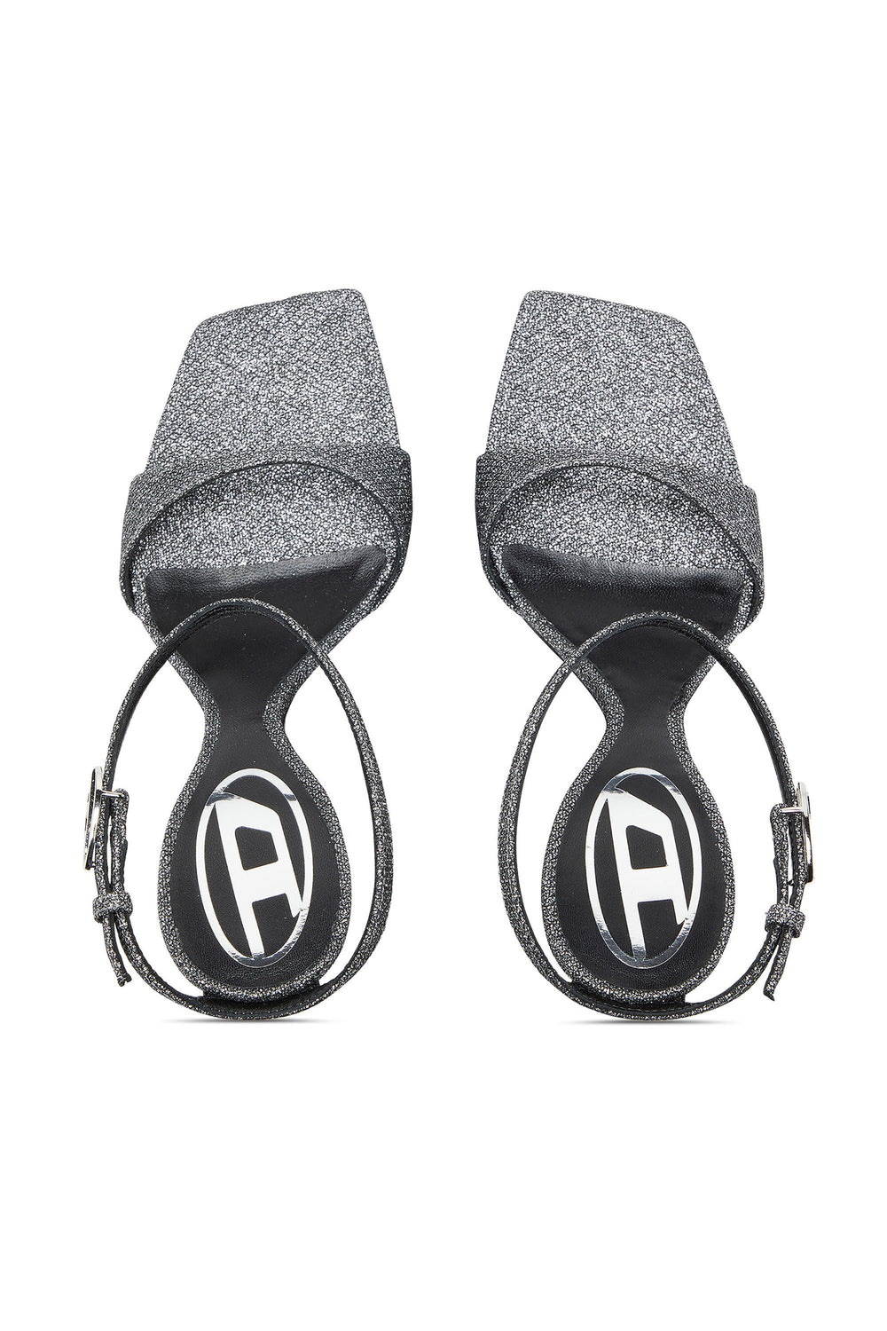 Women's D-Amber-Wedge sandals in Lurex fabric Silver