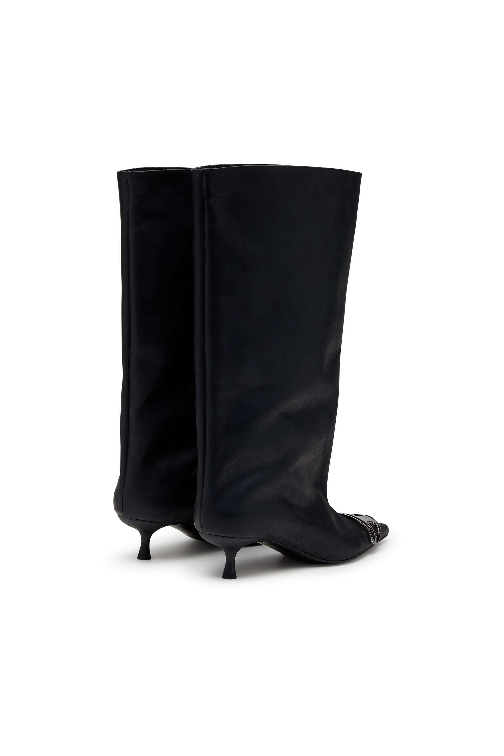 Women's D-Venus-Knee-high boots in oiled leather Black